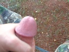 Jacking off in a deer stand