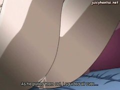 Horny anime milf takes teen cock