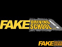 fake driving school examiner sprays cum all over learners hairy pussy