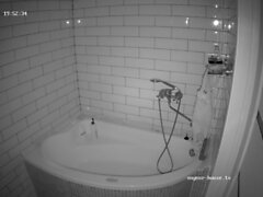 Sexy black amateur caught taking a shower on hidden cam