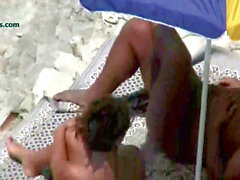 Beach massage, beach mature threesome, beach threesome