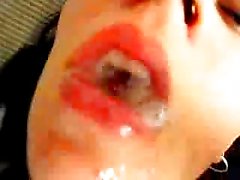 boyfriend spit in her girlfriend mouth