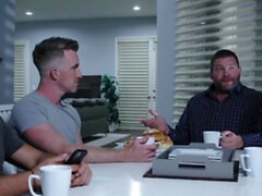 Muscled Nick Fitt slurps Liam Knox massive hard cock