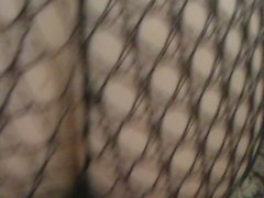 Russian wife in fishnet fucking