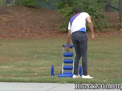 Devin Chase Works Out By Taking A Black Cock