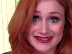 Greedy cocksucking ginger spex babe POV