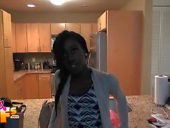 Black honey exposes her gazoo for deep penetration