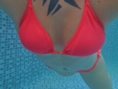 He suddenly takes my bikini off to fuck me in the swimming pool