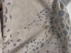 Cumming on wife's dirty stained panties knickers