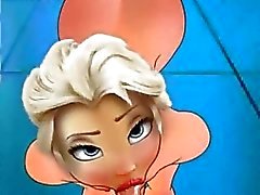 3D Elsa from Frozen Gets 3 Cumshots!