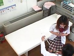Alluring Oriental schoolgirl has a doctor examining her per