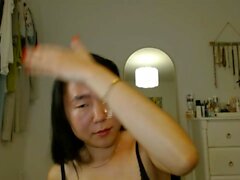 Asian teen with big boobs and ass takes DP and facial