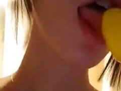 Japanese teen toys tight pussy before fucking