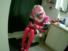 Rubber latex, sissy crossdresser