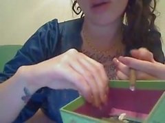 webcam slut smoking blunt and fucking her own ass