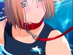 Underwater sex with hentai girl in swimsuit