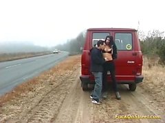 public sex in front of massive traffic