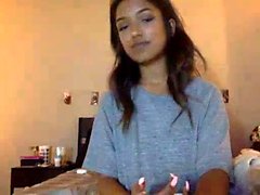 Latin Babe Fingers on Webcam