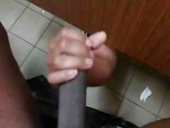 Ebony Thug Gets Dong Jerked In WC