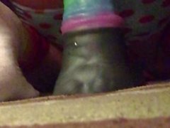 Shemale Anal Slut Rides Rainbow Horsecock Dildo