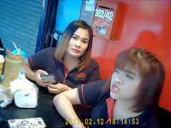 Hot filipina girls doing massage and blowjob in the bar