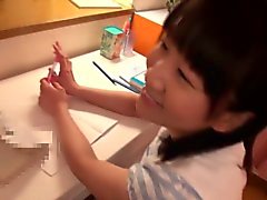Japanese teen schoolgirl gargling some cum
