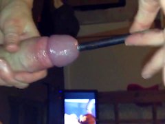 Missus sounding my cock till it explodes