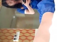 Cute shaved asian fingering on hidden cam