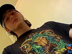 Amateur twink Slip talks dirty before straight big cock solo