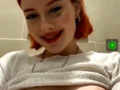 tattooed made-up young masturbates in the bathroom mall 829