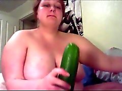 Sexy fatty engorges thick cucumber