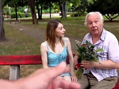 HUNT4K. Girl and old man spend free time by having sex