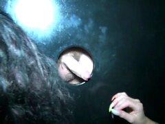 Glory hole blowjob busty amateur blonde fucking in stall