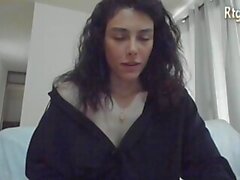 gorgeous transgirl jerks off her big heavy cock on webcam