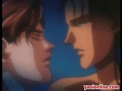 Hentai gay couple kissing and caring