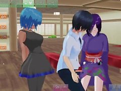 3DCG: A Trip To The Inn, With A Little Bit Of Threesome On The Side Part 2