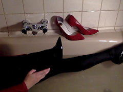 Fully clothed bath in ballet flats with a hidden surprise