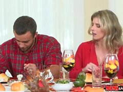 Naughty family Thanksgiving with cheating wife