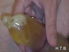 piss and cum in condom. H.T.B.