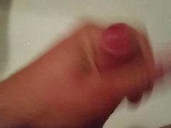 Foreskin playing and cumshot