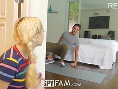 SPYFAM Kinky step daughter tastes big dick step dad