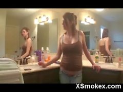 Nice Titty Smoking Chick Hungry Porn