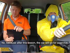 Fake Driving School Lexi Dona Takes Off her Hazmat Suit and Fucks Instructor