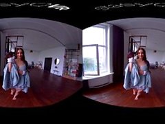 Kinyk Beautiful busty brunette teasing in exclusive VR video