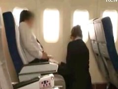 Asian Japanese flight service blowjob and fuck for her fault